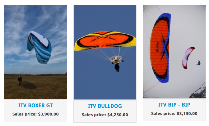 itv paraglider for sale